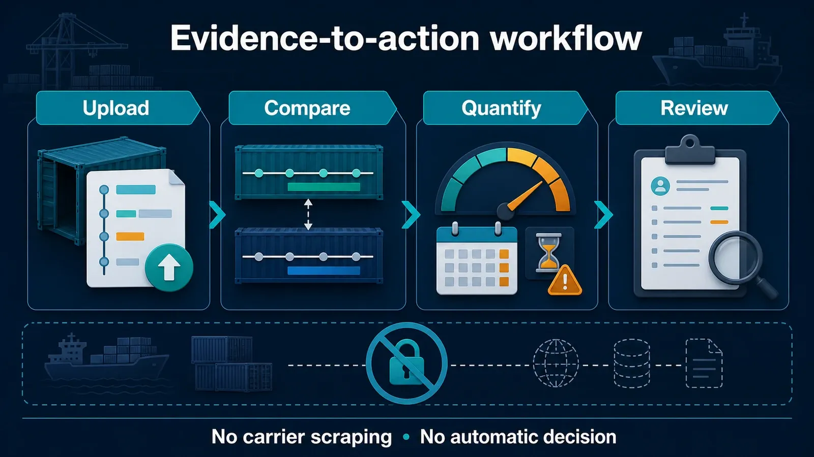 Container Exception Evidence: review and reconciliation workflow