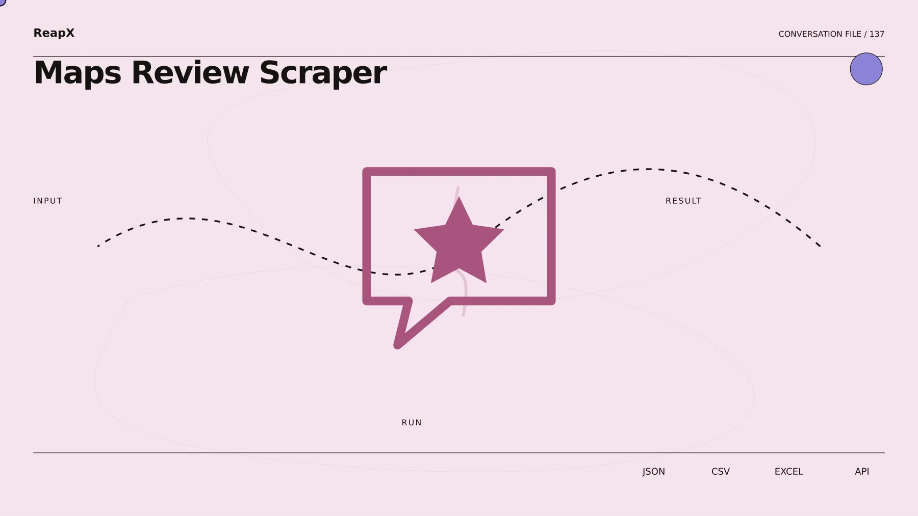 Maps Review Scraper input and result demonstration