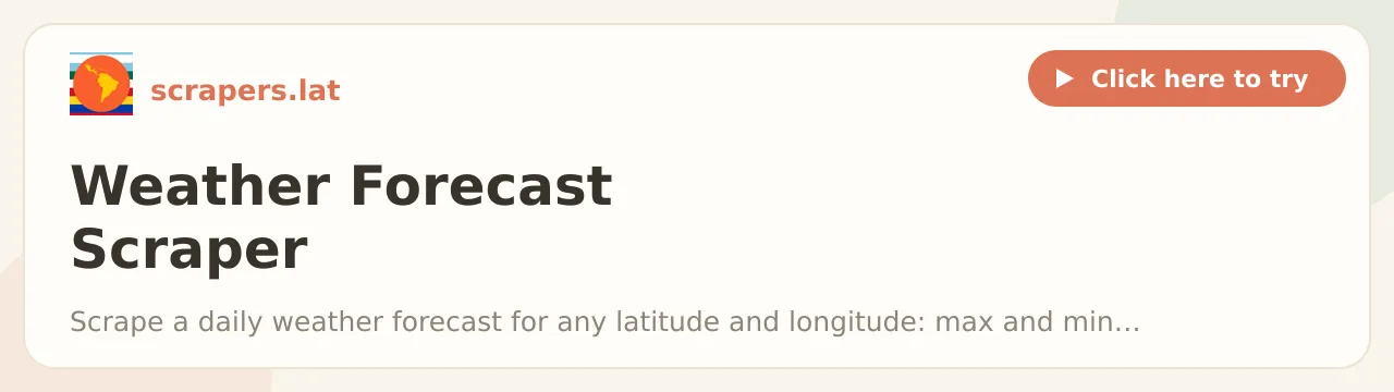 Open-Meteo Weather Forecast Scraper