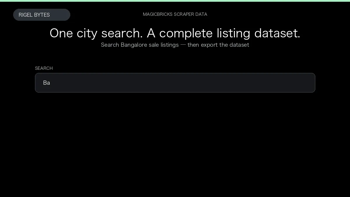 MagicBricks Scraper — input to structured data