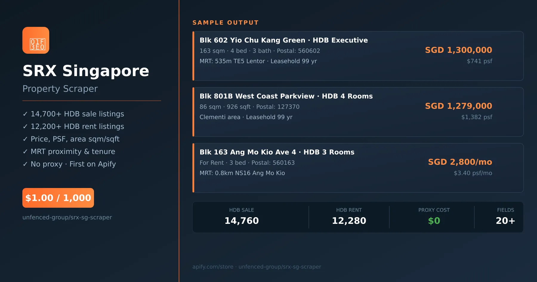 SRX Singapore Property Scraper