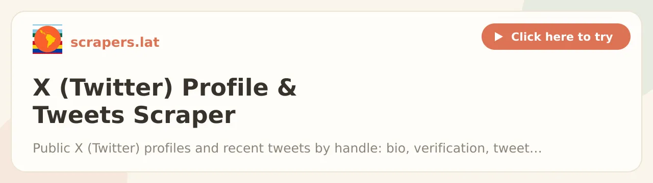 X (Twitter) Profile & Tweets Scraper
