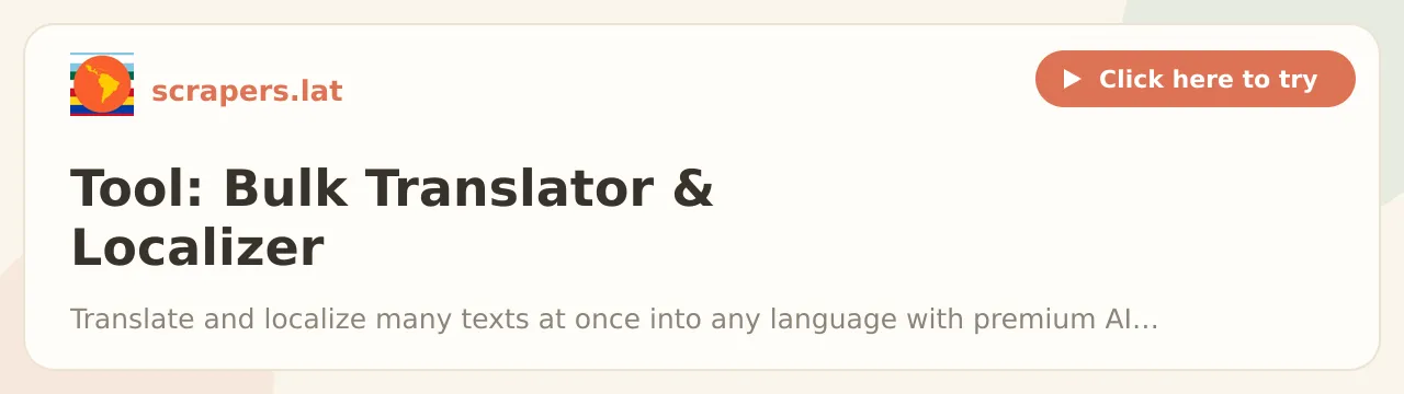 Tool: Bulk Translator & Localizer