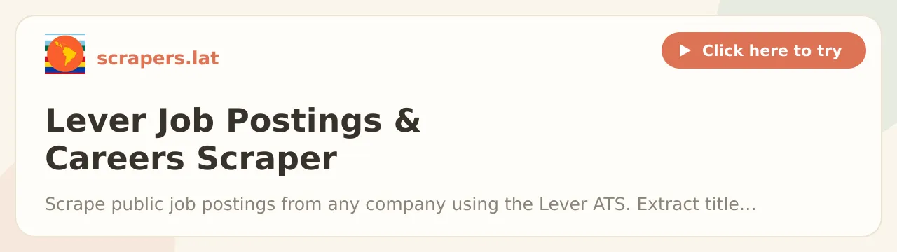 Lever Job Postings & Careers Scraper