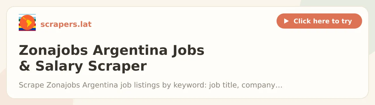 Zonajobs Argentina Jobs & Salary Scraper