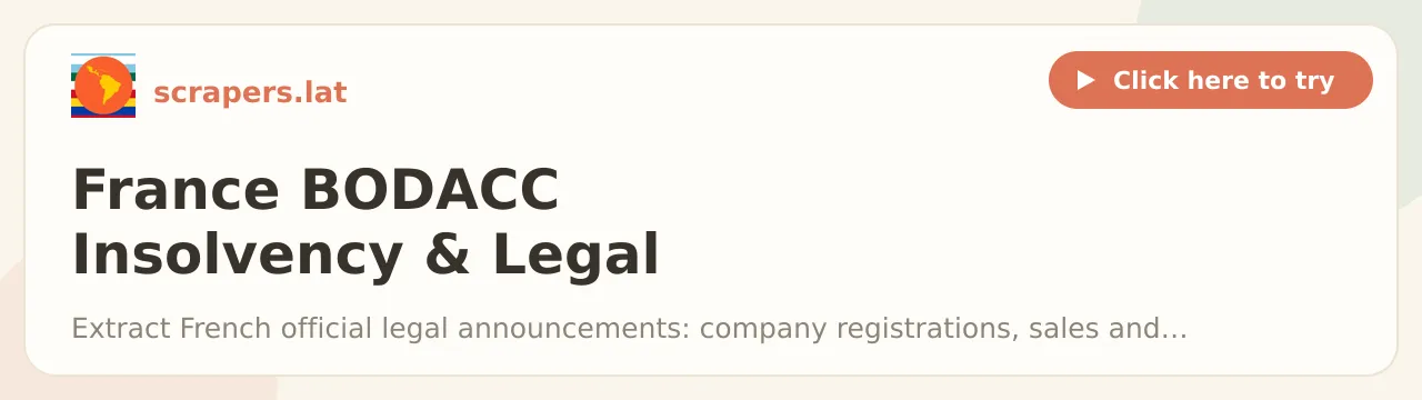 France BODACC Insolvency & Legal Announcements Scraper