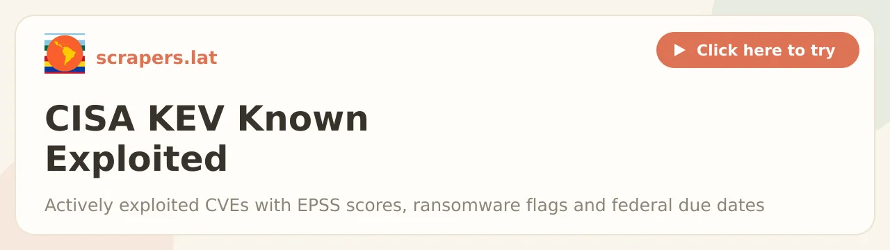 CISA KEV Known Exploited Vulnerabilities Scraper
