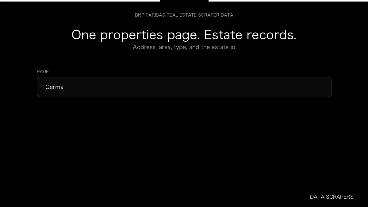 BNP Paribas Real Estate Scraper — input to structured data