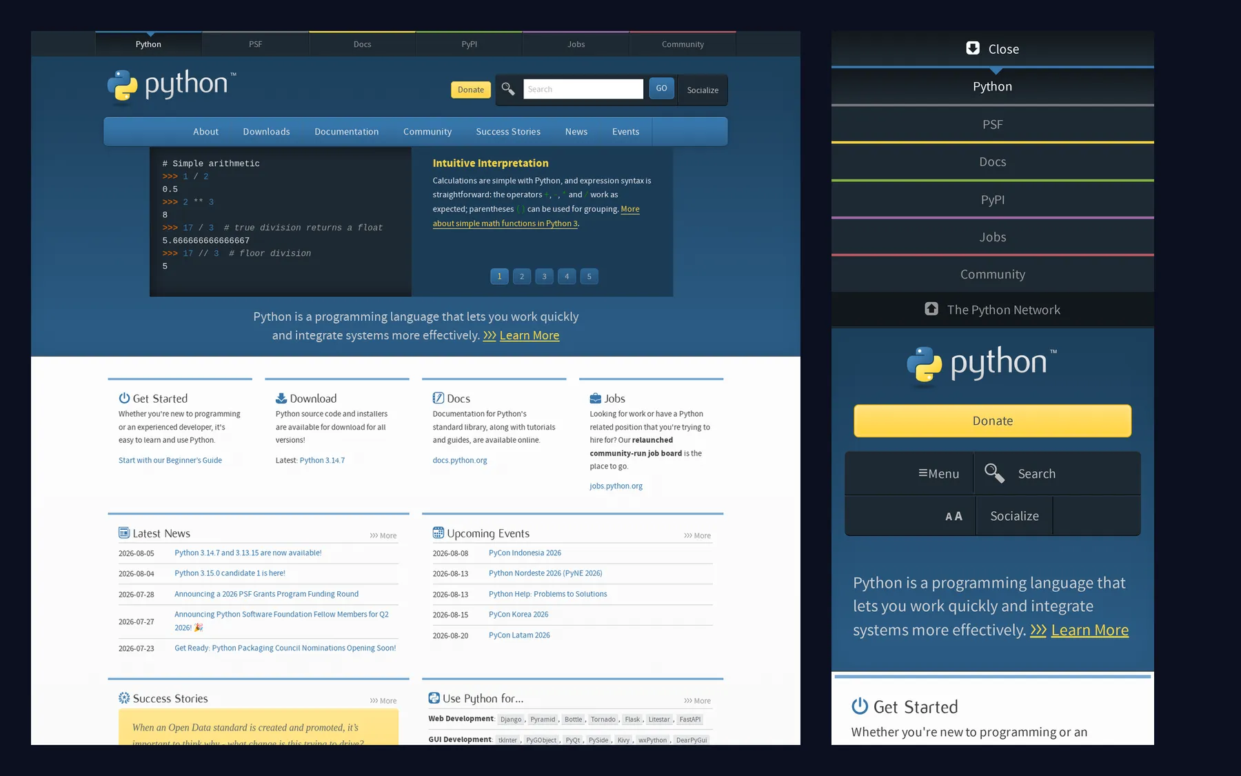 Desktop and mobile renders of the same page, captured in one run