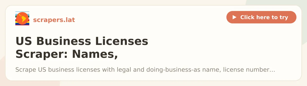 US Business Licenses Scraper: Names, Addresses & License Types