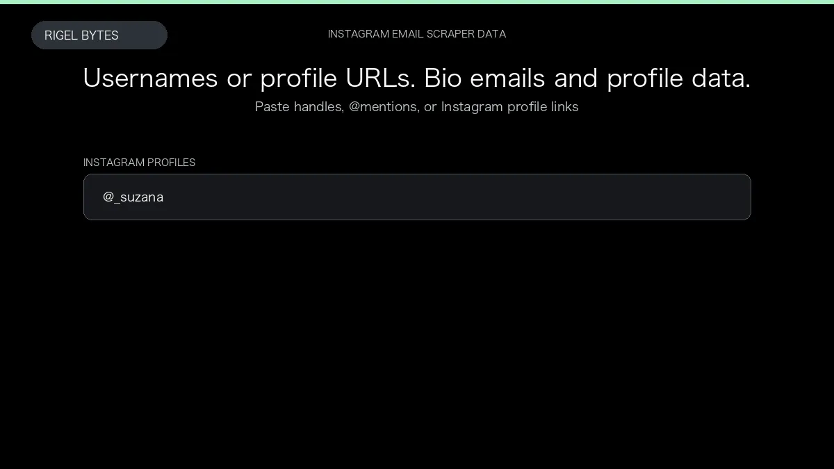 Instagram Email Scraper — input to structured data