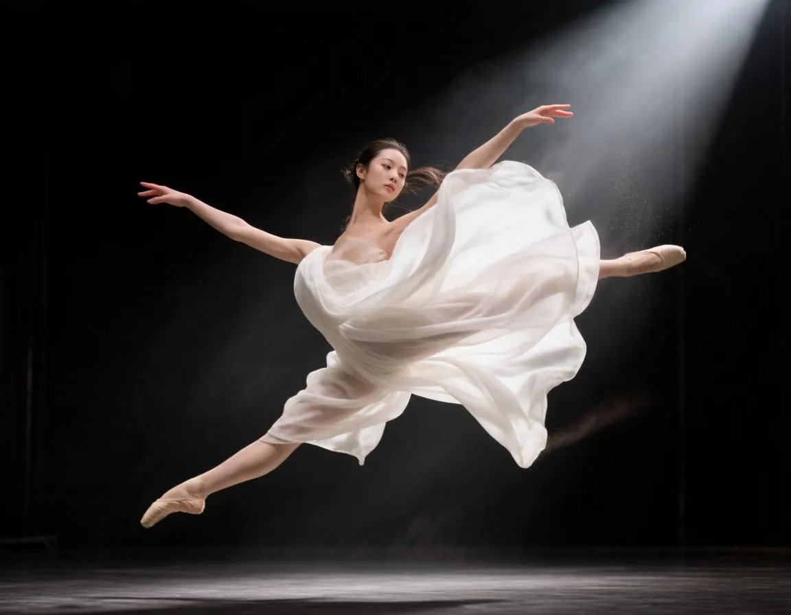 AI generated ballerina mid-leap with correct anatomy — Hunyuan Image 3