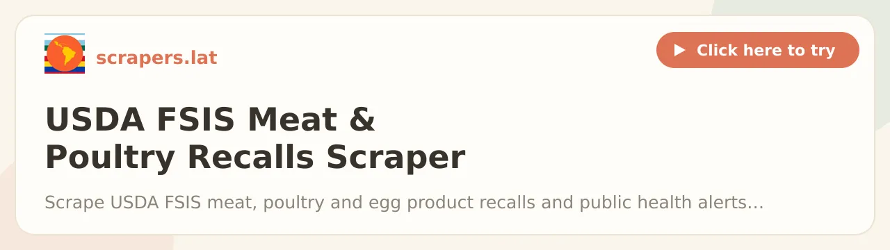 USDA FSIS Meat & Poultry Recalls Scraper (USA)