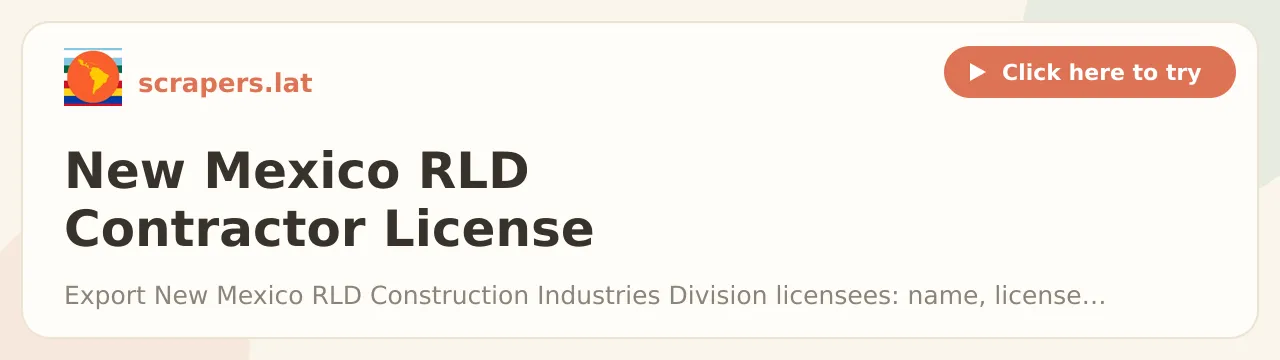 New Mexico RLD Contractor License Scraper (CID)