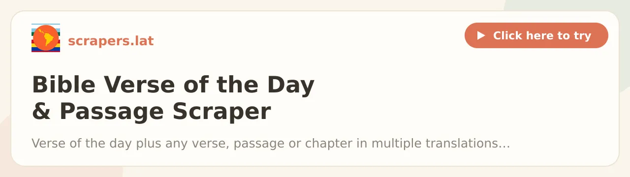 Bible Verse of the Day & Passage Scraper API