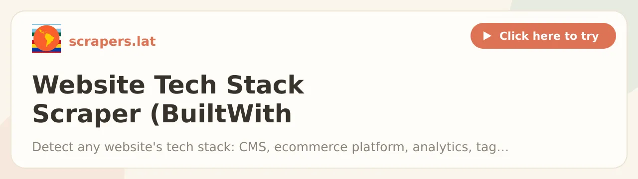 Website Tech Stack Scraper (BuiltWith Alternative)