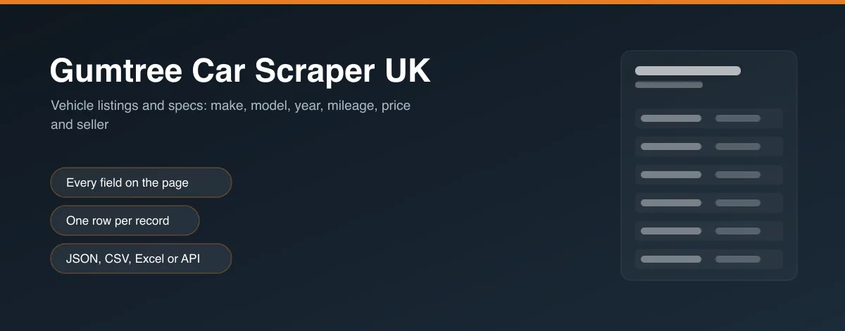 Gumtree Car Scraper UK hero