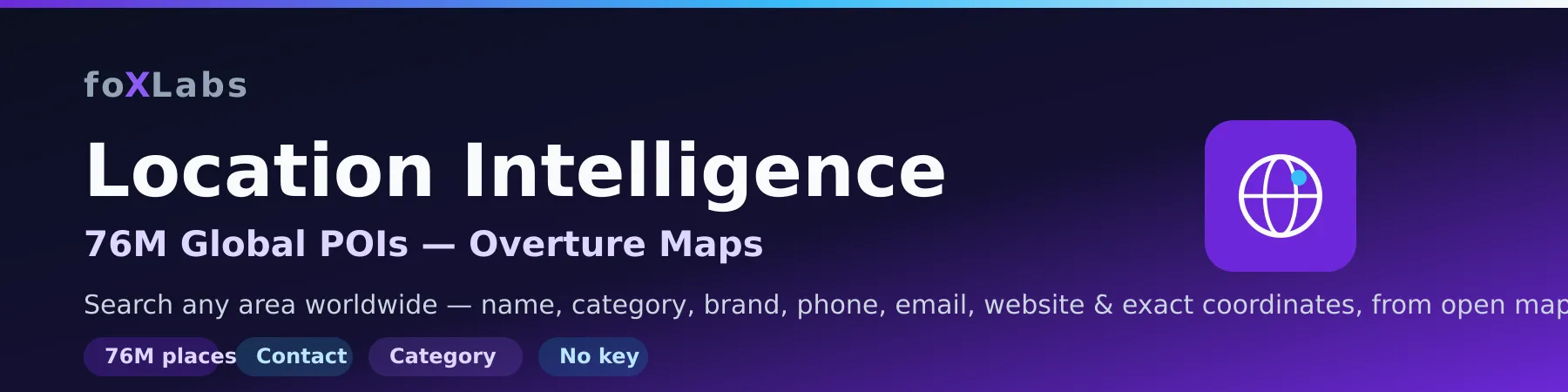 Location Intelligence — 76M Global POIs (Overture Maps)