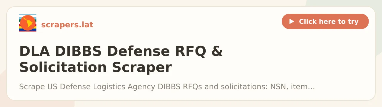 DLA DIBBS Defense RFQ & Solicitation Scraper (USA)
