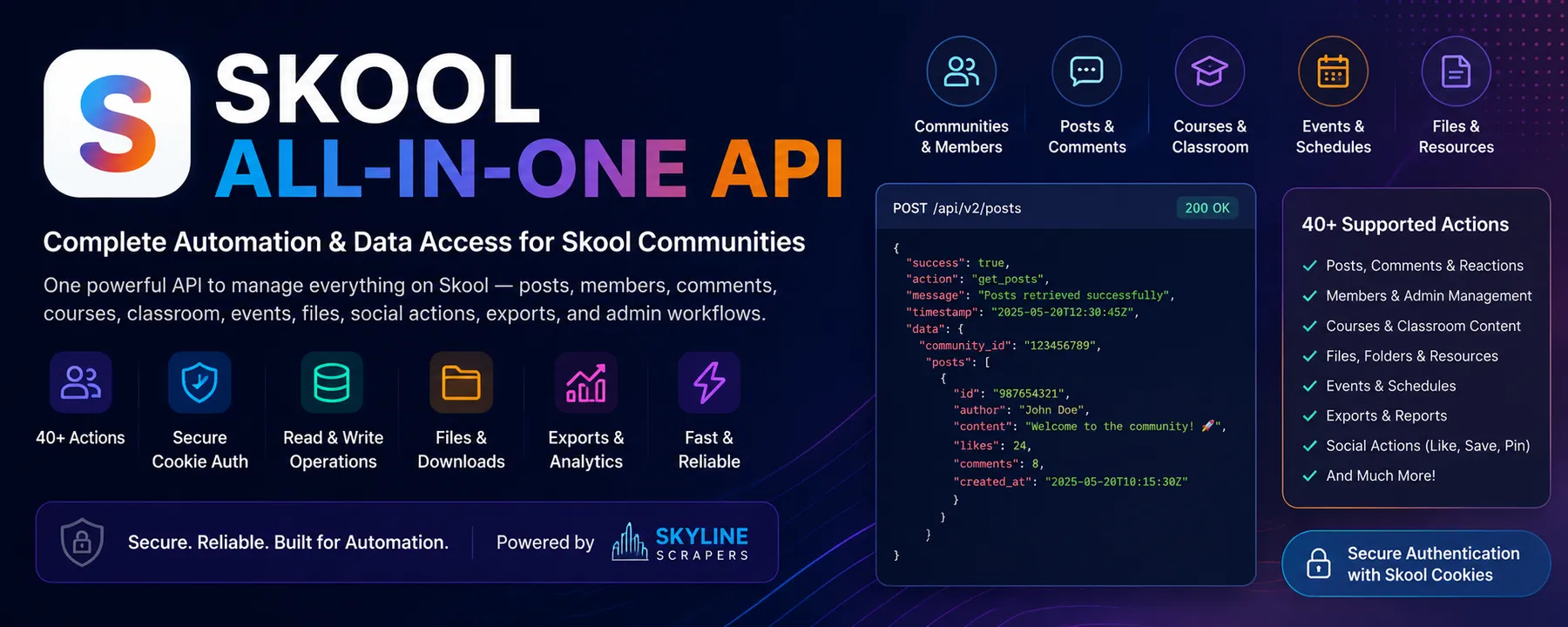 Skool API Banner