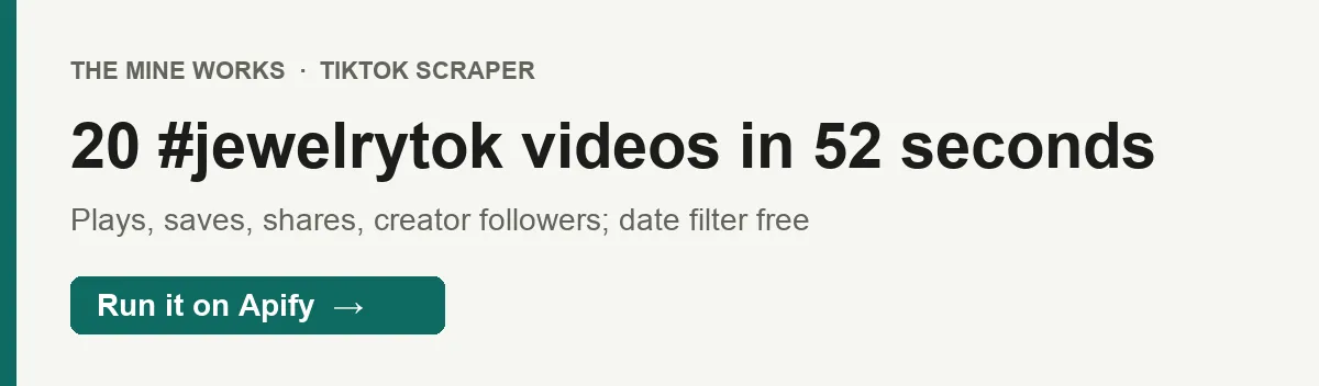 20 #jewelrytok videos in 52 seconds