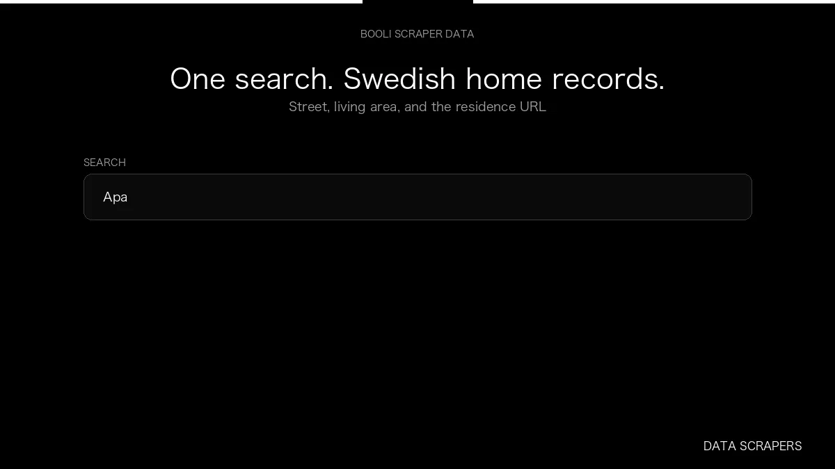 Booli Scraper — input to structured data