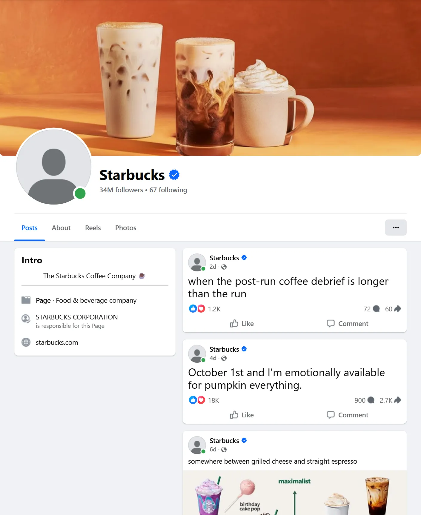 A public Facebook Page timeline that Facebook Page Posts Scraper turns into rows