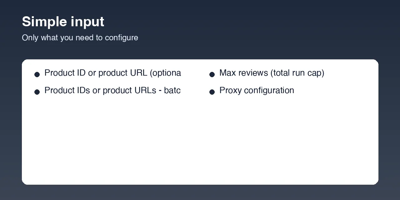 Macy's Review Scraper input options