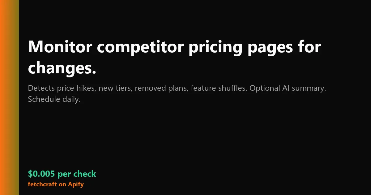 Pricing Page Watcher - Competitor Price Change Monitor