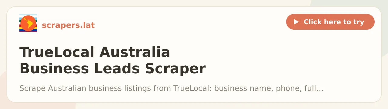 TrueLocal Australia Business Leads Scraper