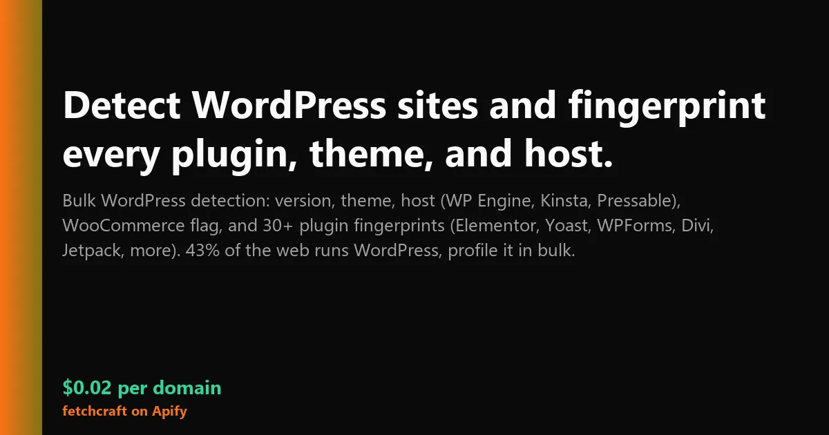 WordPress Stack Detector - Theme, Host, Plugin Stack