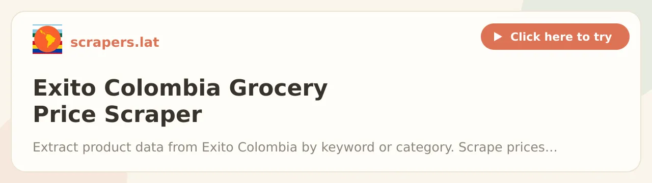 Exito Colombia Grocery Price Scraper