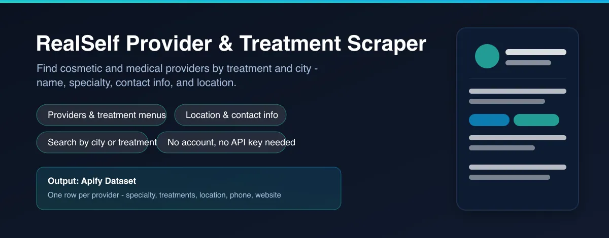 RealSelf Provider & Treatment Scraper