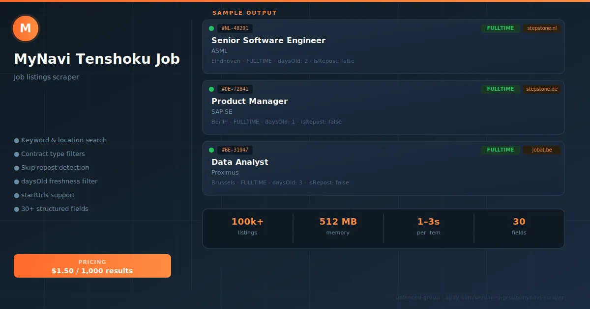 MyNavi Tenshoku Job Scraper