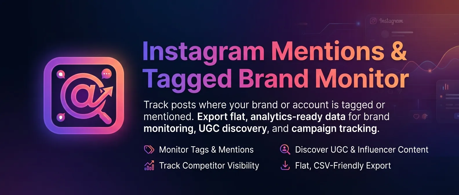 Instagram Mentions / Tagged Brand Monitor