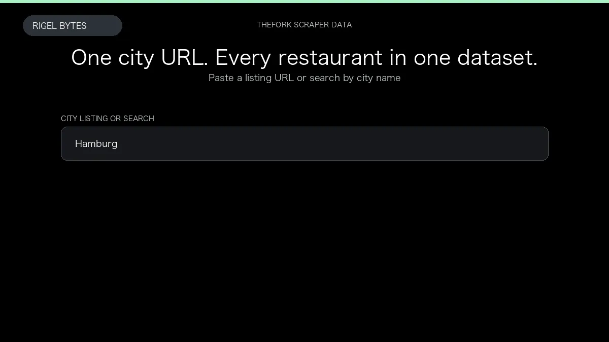 TheFork Scraper — input to structured data