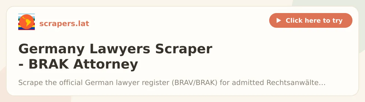 Germany Lawyers Scraper - BRAK Attorney Register