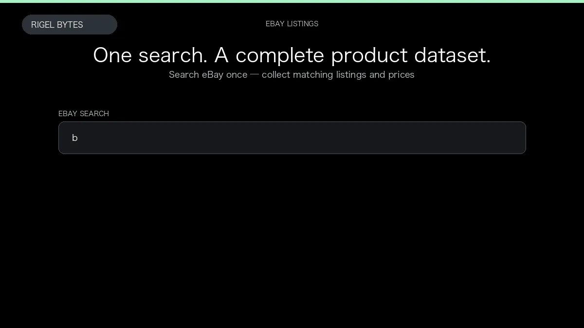 eBay Product Scraper — input to structured data