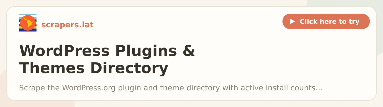WordPress Plugins & Themes Directory Scraper