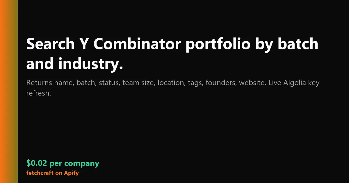 YC Companies Scraper - Y Combinator Portfolio Directory