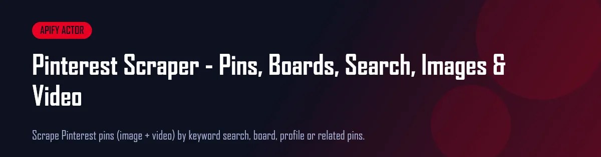 Pinterest Scraper banner
