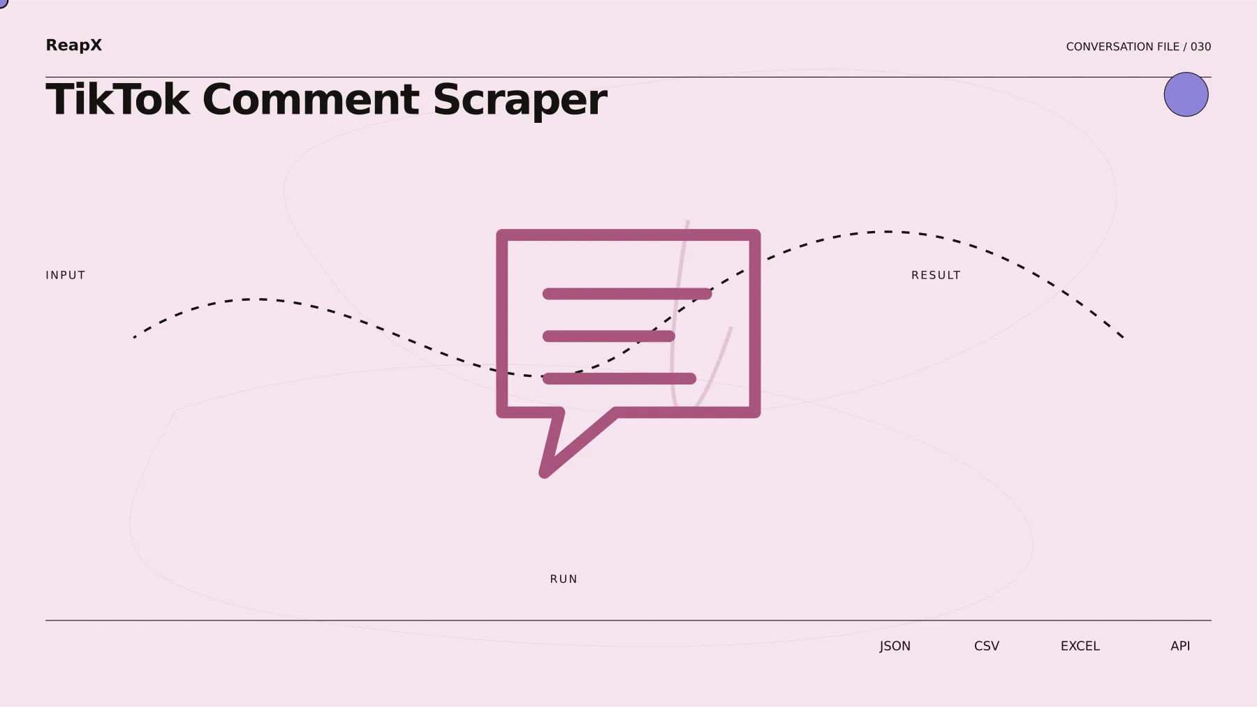 TikTok Comment Scraper input and result demonstration