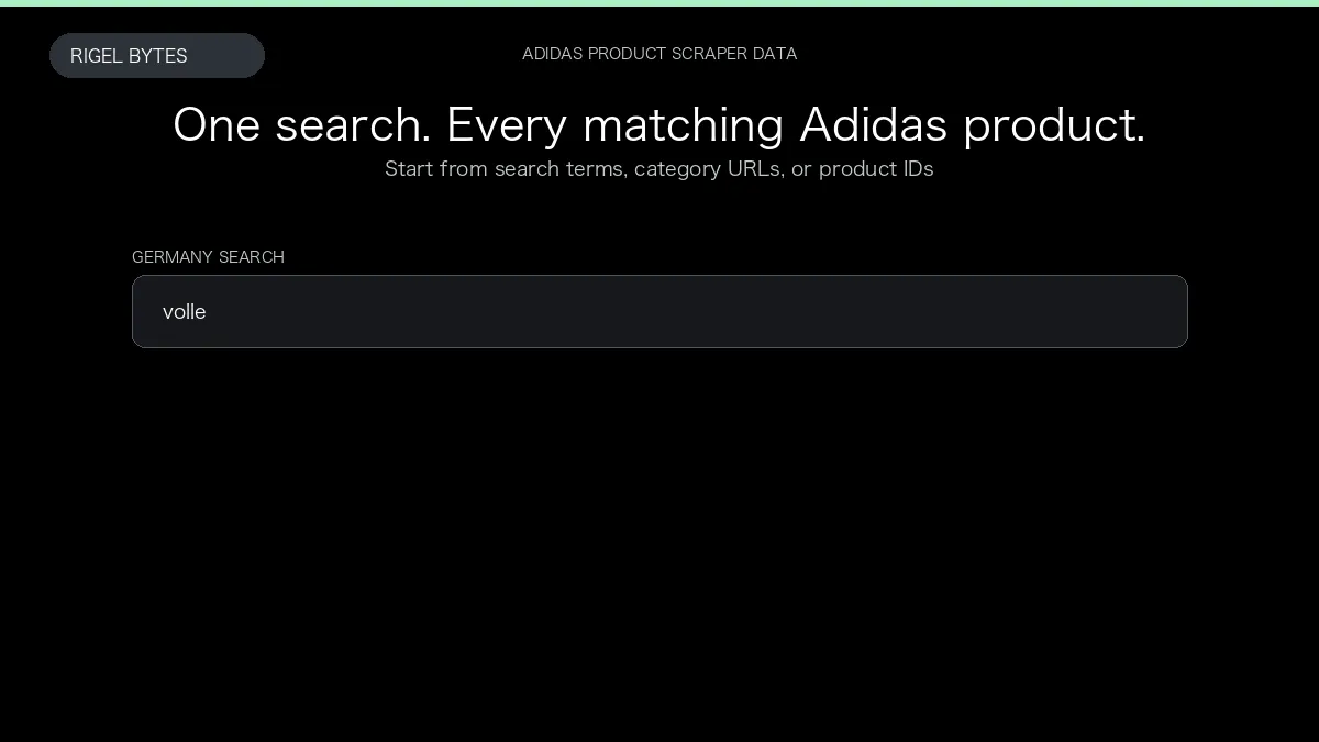 Adidas Product Scraper — input to structured data