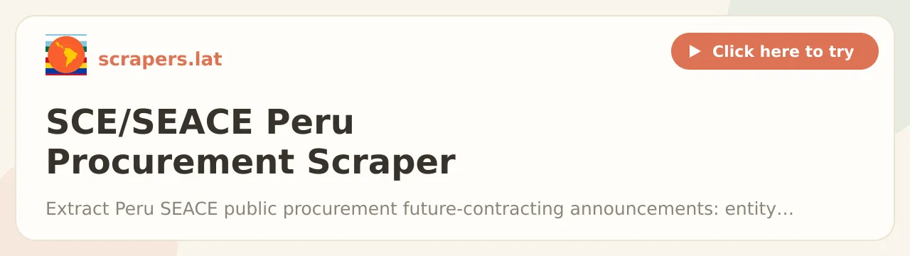 SCE/SEACE Peru Procurement Scraper