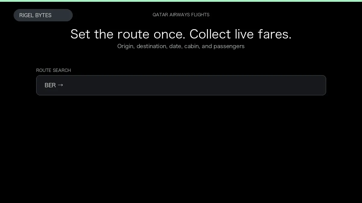 Qatar Airways Flight Scraper — input to structured data