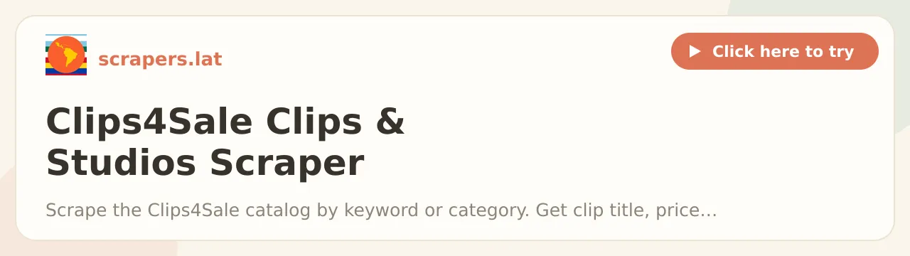 Clips4Sale Clips & Studios Scraper