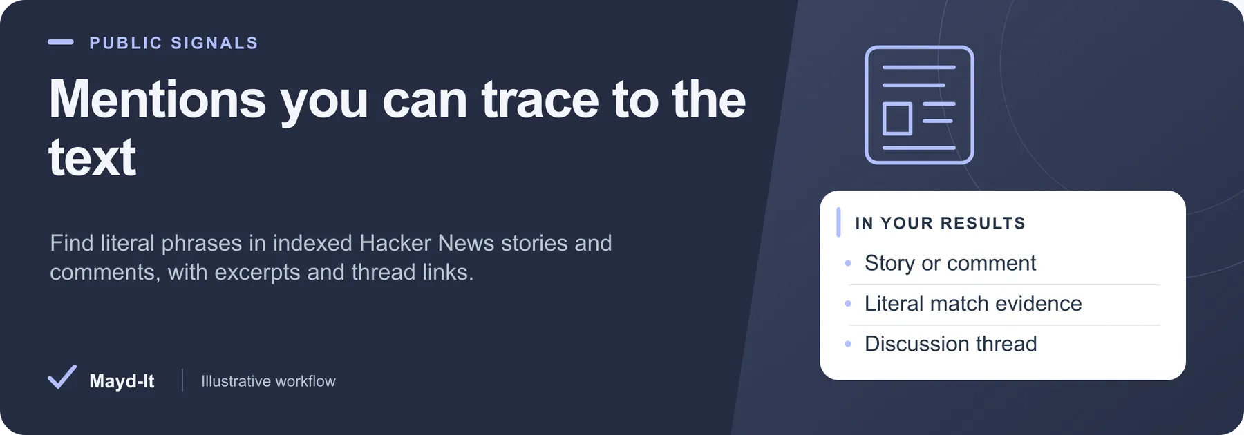 Mentions you can trace to the text — illustrative workflow
