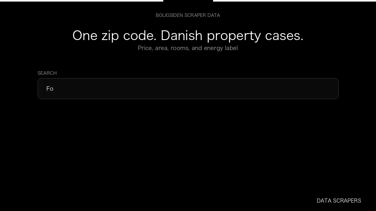 Boligsiden Scraper — input to structured data