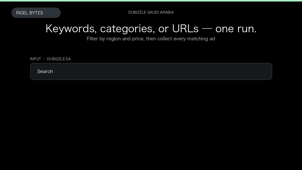 Dubizzle KSA Scraper — input to structured data