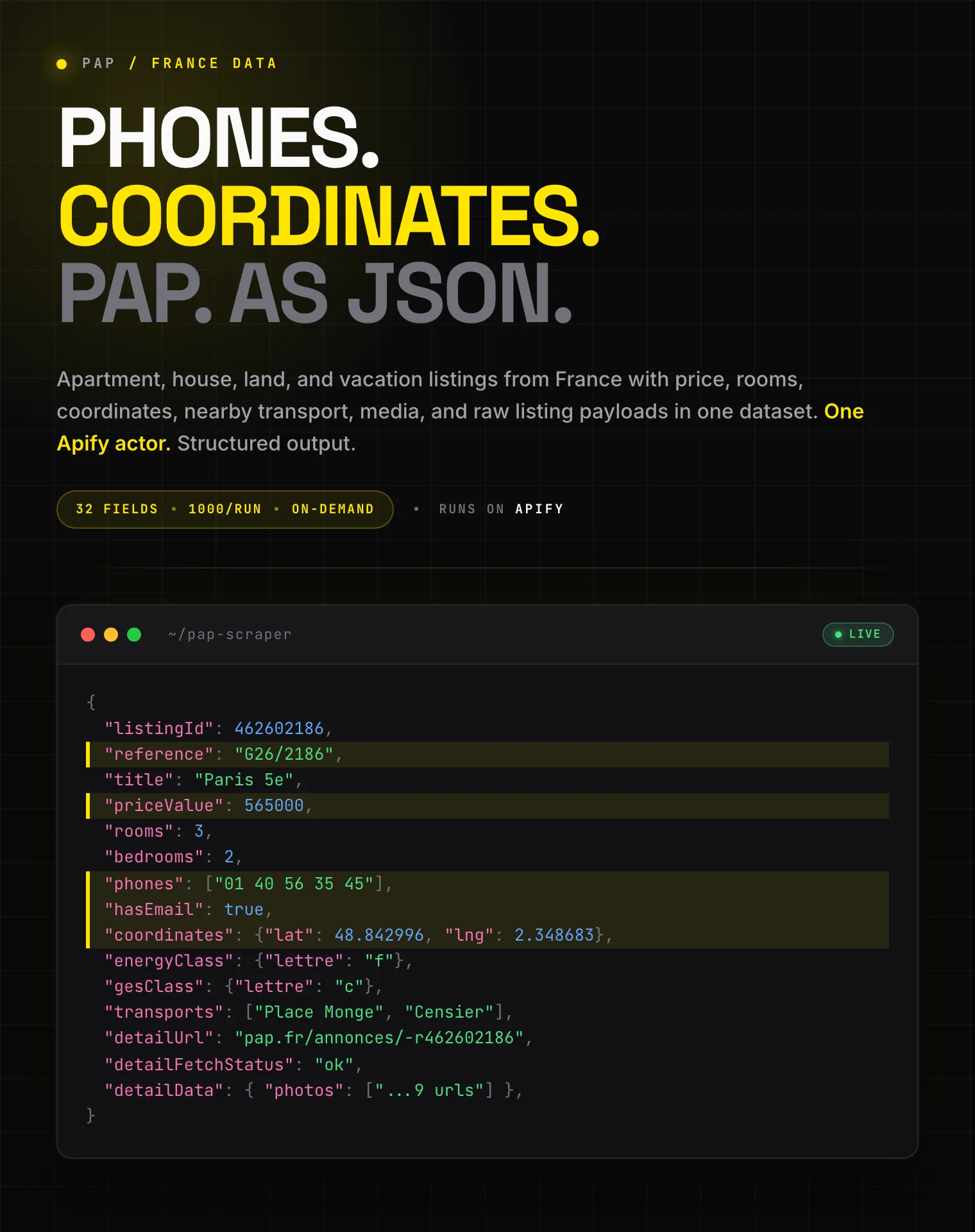 PAP Real Estate Scraper